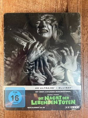 Night of the Living Dead w. Steelbook (4K UHD + Blu-ray, 1968, Region Free) NEW