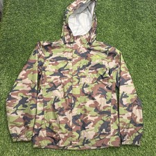 The North Face Dryvent Rain Jacket Boys Large L Camo Green Full Zip