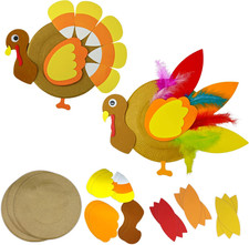 Turkey Plate Craft for Kids 4 Pack - Fall Thanksgiving Activity