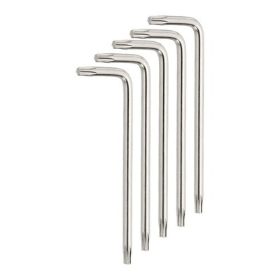 5 Stück T10 Anti Manipulationssicher Torx Sechskantschlüssel Schraubenschlüssel 2,36'' langer Arm, hellsilber