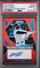 2024 Panini Prizm - Prospect Signatures Matt Shaw #PS-MS Red Prizm /99 (AU, RC)