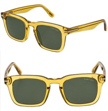 TOM FORD DAX FT0751 39N Crystal Yellow Green Unisex 0751 Sunglasses TF751