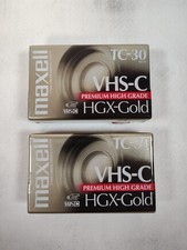 NEW 2 Maxell TC-30 VHS-C HGX-Gold Camcorder Video Cassette Tape SEALED