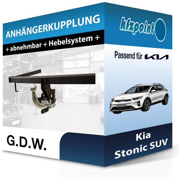 G.D.W. AnhäNgekupplung Abnehmbar Passend für Kia Stonic SUV 07.2017-12.2025 AHK-image