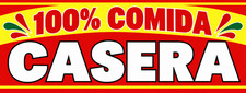 3ft x 8ft 100 COMIDA CASERA Vinyl Banner- Free Shipping CAN BE PERSONALIZED 