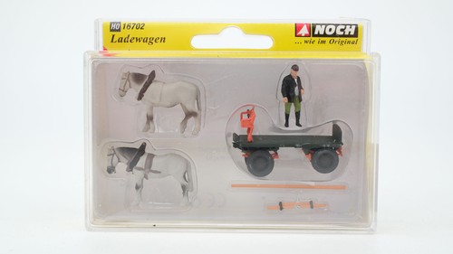 NOCH H0 16702 carro / carro de transporte (carro de carga) incl. 2 caballos | Condition: Gebraucht