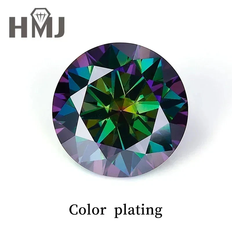 Loose Moissanite Stone Round Rainbow Purple Color For Jewelry W. GRA Certificate - Image 3 of 4