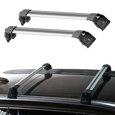 Für AUDI A4 B8 AVANT 2008-2015 Abschließbare Dachträger Relingträger Silber 2tlg