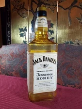 VTG VERY RARE Official Jack Daniels 19" tall HONEY WHISKEY Glass Display Bottle