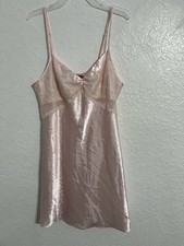 Morgan Taylor Intimates Satin Lingerie Pink Slip Dress Women Size M Wedding 165