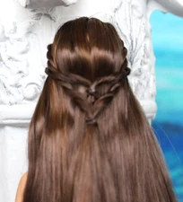 Nude LONG Brunette Hair Teresa Barbie Doll TnT Brown Eyes Braids DBox4 OOAK