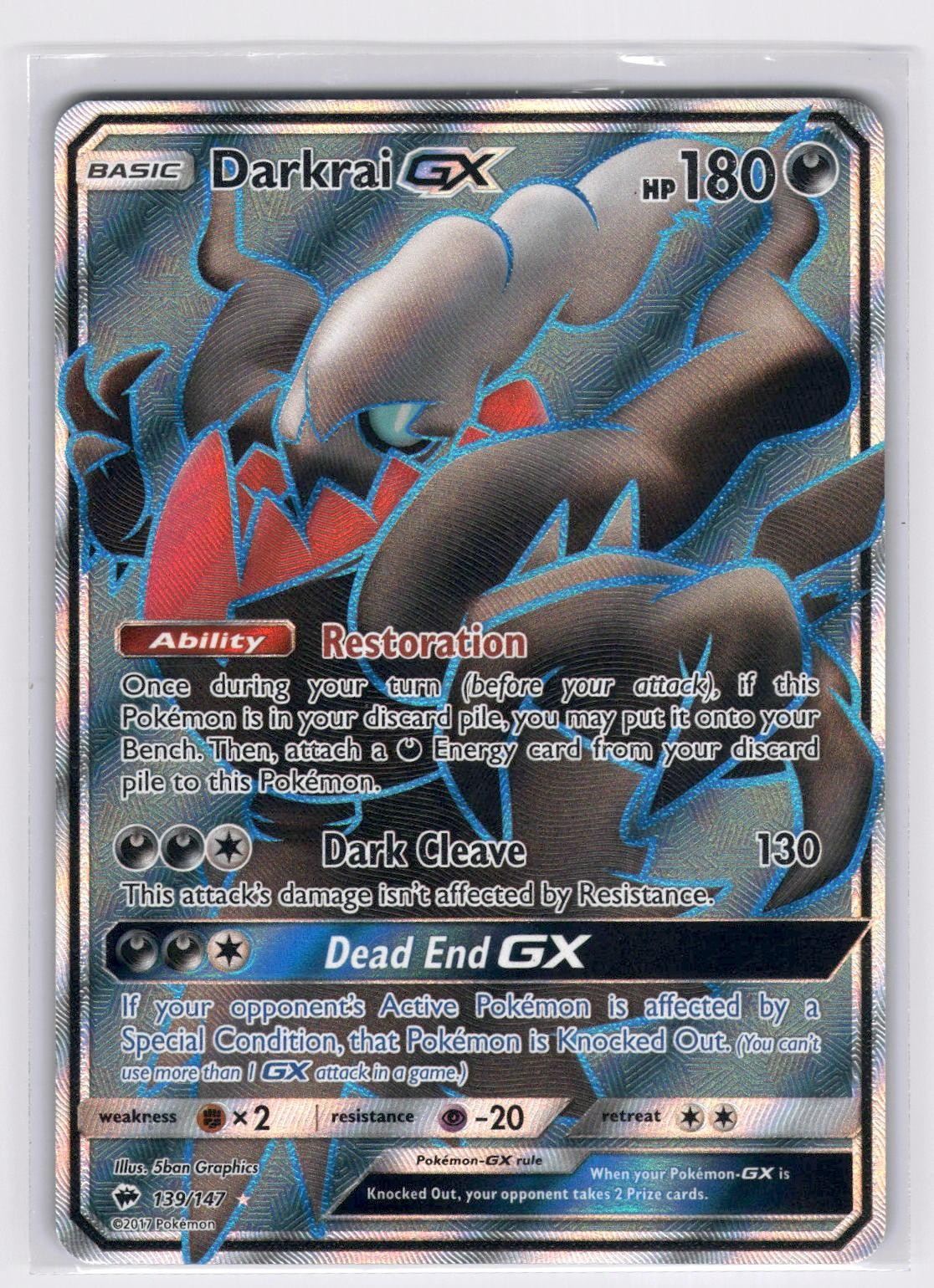 Darkrai GX 139/147 - Ultra Rare Burning Shadows Pokemon NM