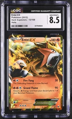 CGC 8.5 Entei EX 2012 Dark Explorers 13/108 Holo Pokemon Card