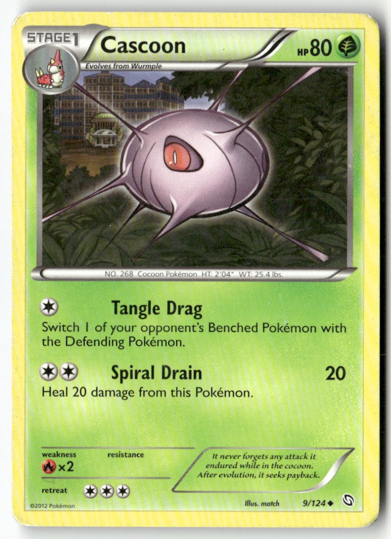 Cascoon 9/124 Uncommon Dragons Exalted Pokemon Heavily Played
