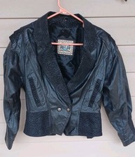 Vintage Leather 80's Alder Women  s Small Black Jacket