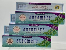 Lot of 3 Auromere Ayurvedic Herbal Toothpaste Fresh Mint Fluoride Free EXP 10/26