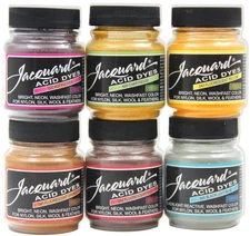 Jacquard Neon Acid Dye 6-Color Set, 0.5 oz Each, Wool, Silk, Feathers & Nylon