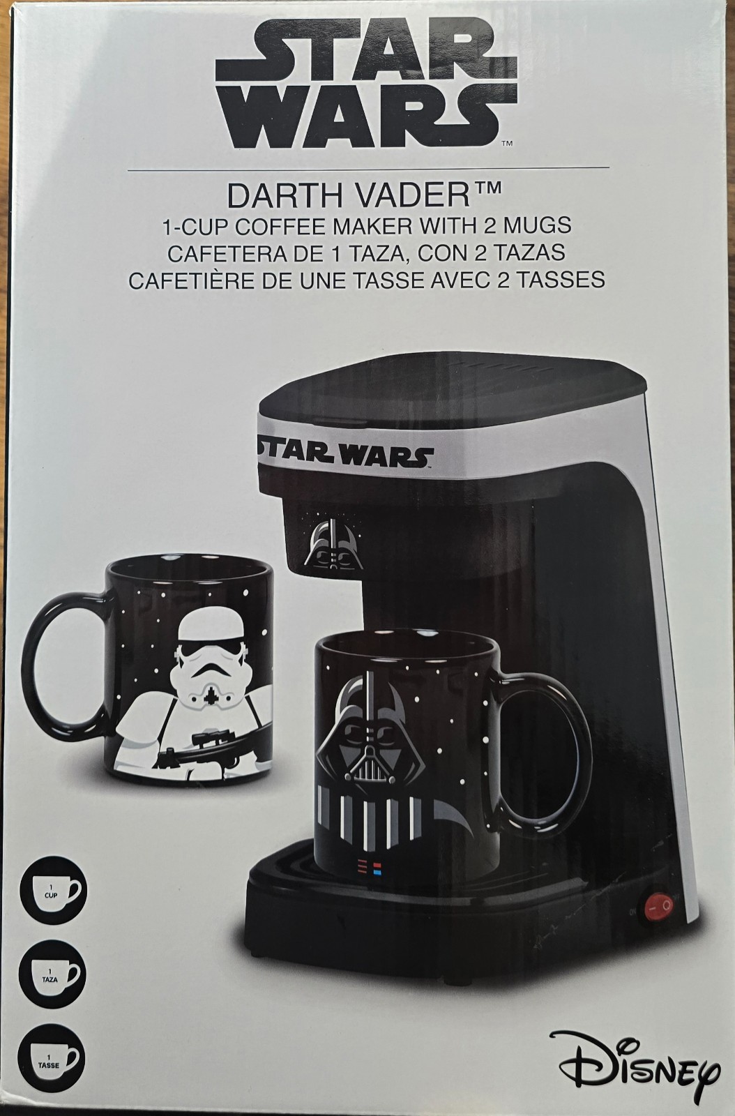 NEW Uncanny Brands Star Wars Darth Vader and Stormtrooper 1 Cup Coffee Maker