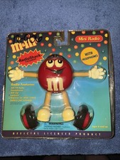 Vintage Radio Shack M M's RED Personal Mini AM/FM Radio w Headphones NEW/SEALED