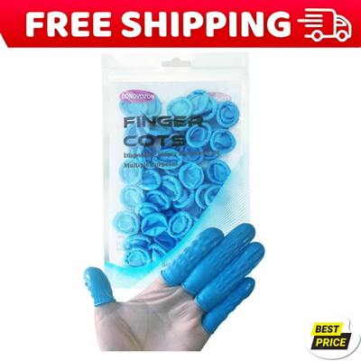 #ad Large Disposable Nitrile Finger Cots Non Allergenic No Powder Finger Protectors $11.99