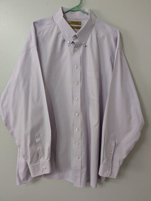 Roundtree & York Gold Label 80s Plum Non Iron Lng Sleeve Shirt Mens 18.5/37 Tall