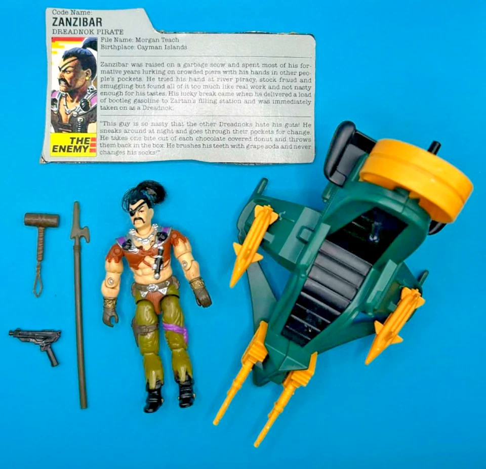 GI JOE Dreadnok Air Skiff 1987 100 % completo con vehículo Hasbro ARAH Zanzíbar v1 Foto 2 de 4