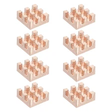 8 Pcs Copper Heatsink 7x7x3mm, Heat Sink Cooler Radiator for Raspberry Pi