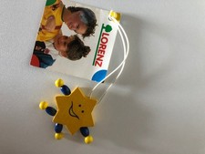 Lorenz Holzanhänger Stern Kinder Spielzeug Gelb Blau Holz Anhänger