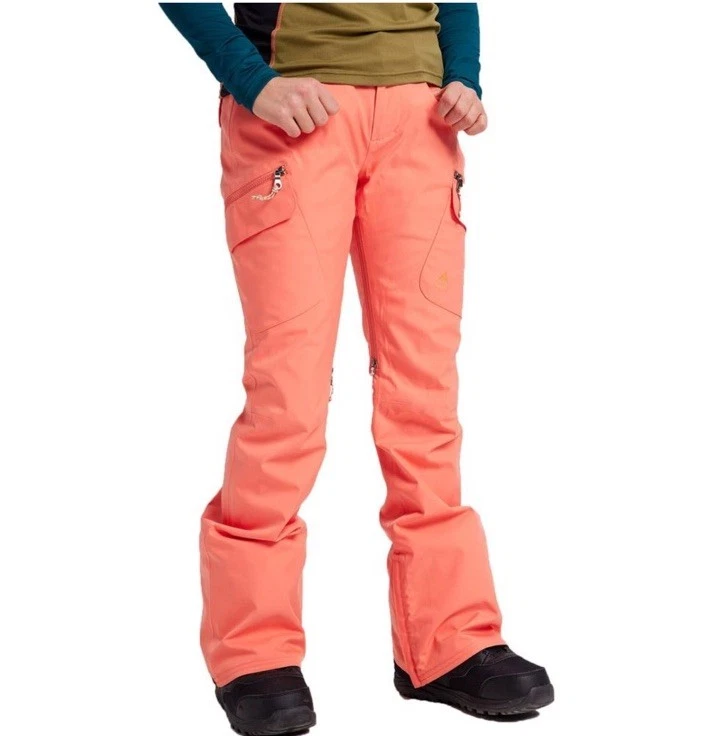 Burton Gloria Snowboard Pants Women Small Salmon Pink Snow Mountain Warm Ski