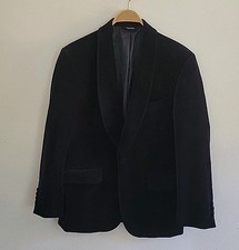 Jos A Bank Tailored Fit Tuxedo Dinner Jacket 41R Navy Blue Cotton Velour