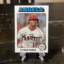KYREN PARIS 2024 Topps Heritage WHITE Border Parallel Rookie Card #447 Insert RC. rookie card picture