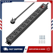 8 Outlet Power Strip Surge Protector 2100J 15ft Cord Heavy Duty CRST