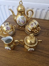Beautiful Vintage Tea/Coffee Set Bondware Fine China Foreign Best Porcelain Gold