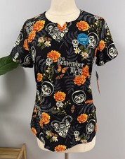 NWT Cherokee Disney Coco Scrub Top S Remember Me Tooniforms Pixar Scrubs Uniform