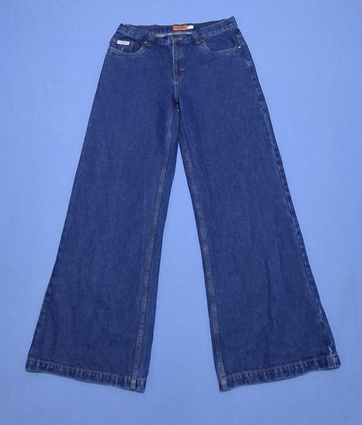 RUSTY Womens Blue Denim Flare Low Rise Jeans Sze 12 -32" Inseam Excellent Cond