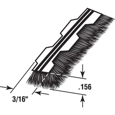 Prime-Line T8658 Gray Synthetic Fiber Window Pile Weatherstrip 3/16 in. x 18 ft.