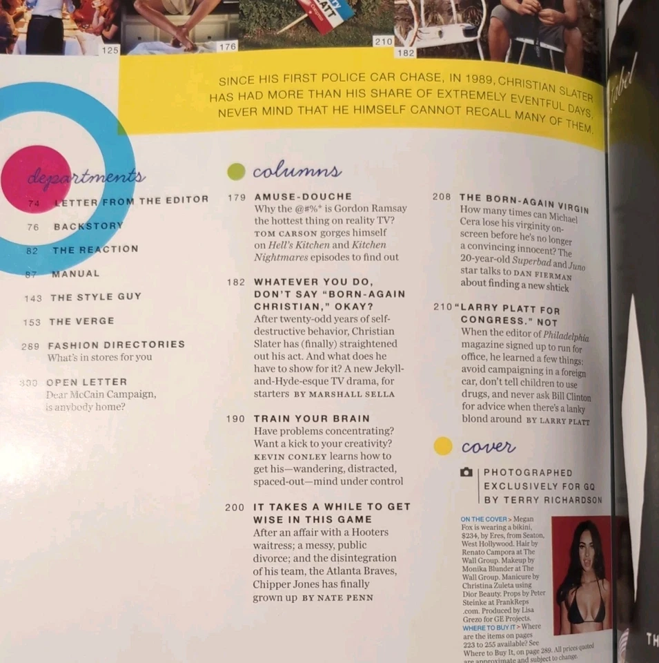 Megan Fox GQ Magazine October 2008 Iconic Cover – Unread Rare Issue - Image 4 of 4