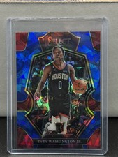 TyTy Washington Jr. 2022 Panini Select Blue Ice Premier Level RC prizm Rockets