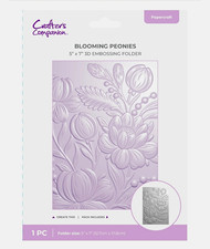 Crafter's Companion Blooming Peonies 5" x 7" 3D Embossing Folder, Plastic