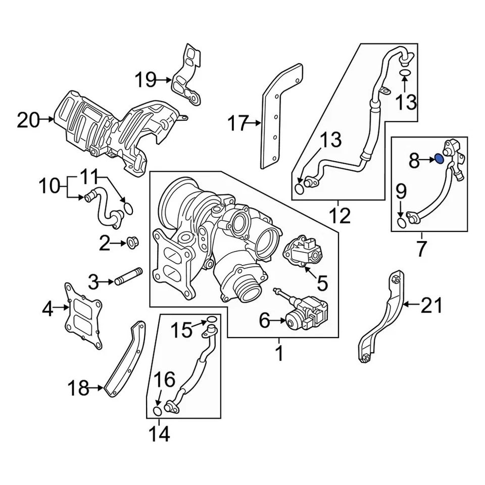 For Audi Q7 2017-2022 Audi WHT006114 Upper Turbocharger Coolant Line O-Ring - Image 4 of 4