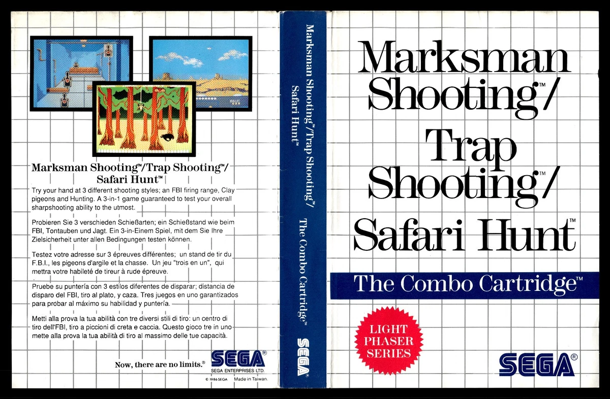 Marksman/Trap Shooting, Safari Hunt (Sega Master System) *OEM