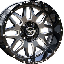 22 Gunmetal Black Lonestar Renegade Wheels 22x12 6x139.7 -44 Fit Gmc Chevy 1500
