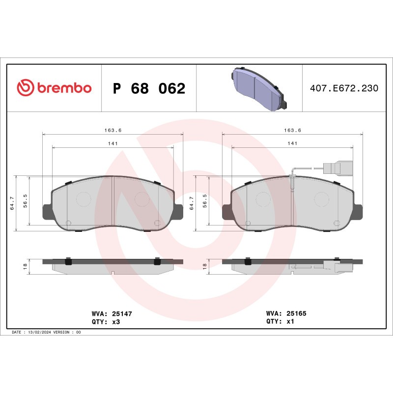 Brembo P68062 Prime Brake Pad Set - Image 13