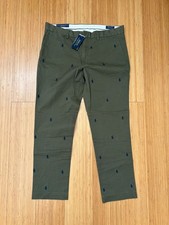NWT Polo Ralph Lauren Men's Slim Fit Kahki Pant, Green, 36 x 30