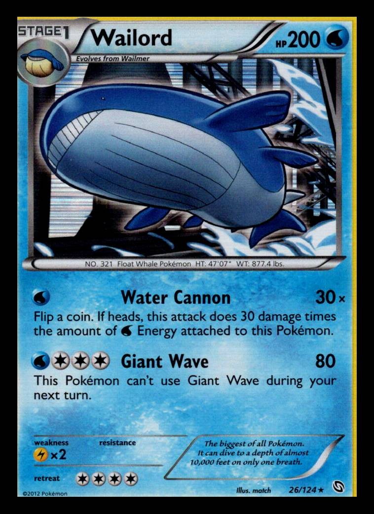 Wailord Holo Holo Rare Dragons Exalted 26/124 LP