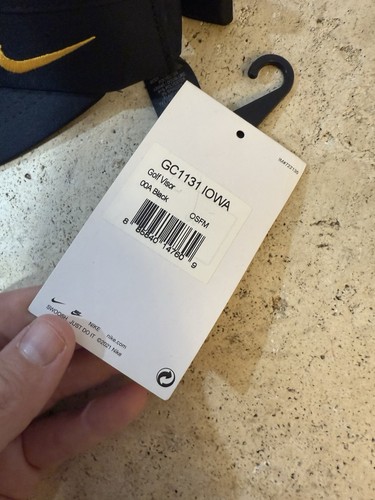 NUOVO cappello berretto Iowa Hawkeyes Nike Dri-Fit nero visiera TAGLIA UNICA REGOLABILE - Foto 6 di 7