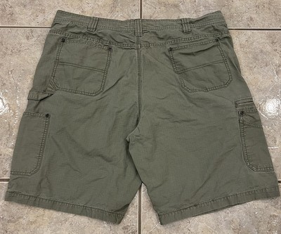 Mens 42 CE Schmidt Workwear Cargo Carpenter Shorts Green 10'' Ripstop Pockets EUC