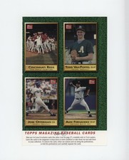1990-93 Topps Magazine Cards Full 4-Card Sheet Todd Van Poppel Jose Offerman 0e7