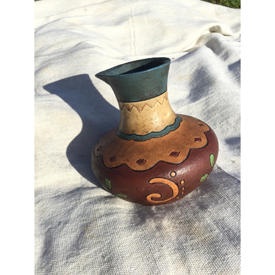 5英寸树脂花瓶西南孔侧水罐原生漩涡石画 — 第 2/4 张图片