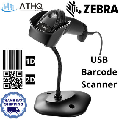 Zebra Symbol DS2208 Corded USB 1D/2D Barcode Scanner POS Handheld QR Code Reader